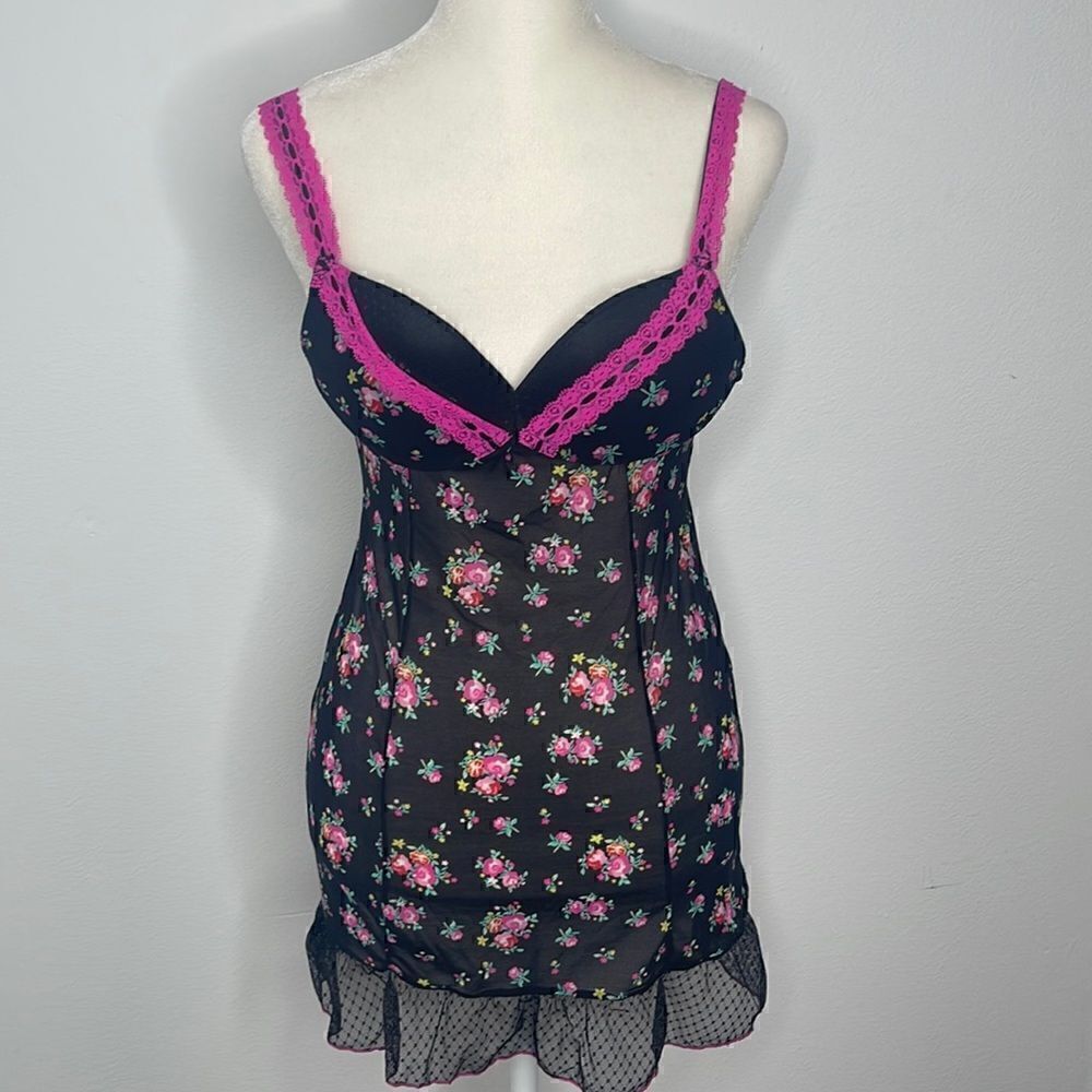 Biatta Intimates lingerie.  Size 34B. Sheer nylon and spandex. Push up bra.